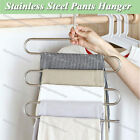 5-Tier Pants Hanger Stainless Steel Jeans Scarf Trousers Holder Closet Organizer