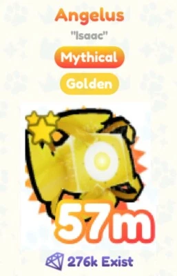 Gold Golden Angelus Mythical Pet Simulator sim X PSX for Roblox