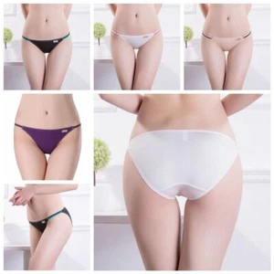 Summer Women Underwear Knickers G String Thongs Cotton Panties Low Waist Briefs - Picture 1 of 16