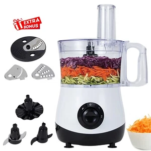 Food Processor Chopper 1.2L Vegetable Fruit Slicer Shredder Dough Whisk Mixer - Picture 1 of 13
