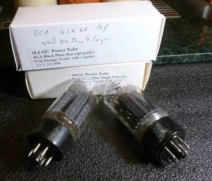 Pair RCA Black Plate 6l6GC Power Tubes Strong 9 out of 15 on Orange Tester - Picture 1 of 7