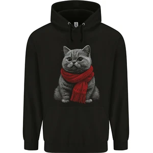 A Winter Cat in a Scarf Childrens Kids Hoodie - Picture 1 of 3