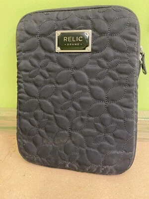 New Relic Brand Double Zip Black Tablet Case 11x8inches - Photo 1/4