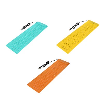 Foldable Silicone Keyboard 108 Keys Silicone Foldable USB Wired Waterproof NEW - Image 1 of 4
