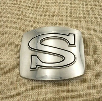 Inicial "S" Hebilla de Cinturón Alfabeto Monograma Cromo Metal Letra Occidental Envío Gratis Foto 1 de 4