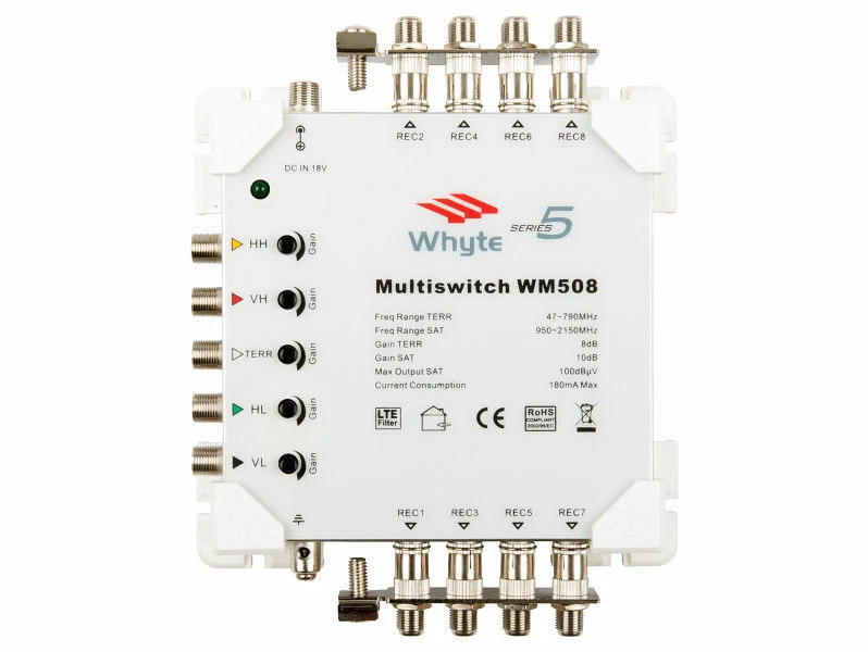 WHYTE Series 5 Multiswitch 5 In x 8 Out c/w Output Earth Bars Only FREE Postage - Image 1 of 1