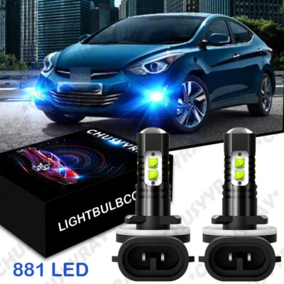 Para Hyundai Elantra 2007-2013 8000K Lámpara Super Brillante 2x 881 LED Bombillas Antiniebla Foto 1 de 4