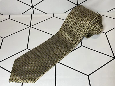 Corbata Croft & Barrow Para Hombre Tejida Dorada Micro Punto Geométrica Foto 1 de 4