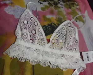 NEW HANKY PANKY 8C7531 OFFW TRIANGLE CROSSOVER LACE BRALETTE S - Picture 1 of 1