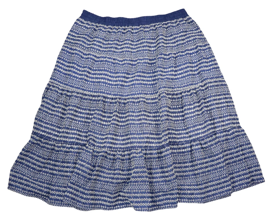 Tommy Hilfiger Skirt Embroidered Eyelet Blue Women Sz 2x Plus 333