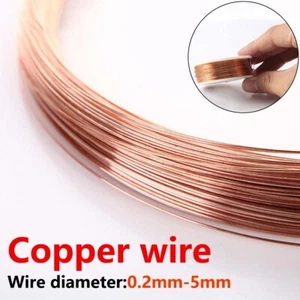 Alambre de cobre redondo sólido desnudo 0,2 mm 0,3 mm 0,4 mm 0,5 mm 0,6 mm 0,7 mm a 5 mm sin recubrimiento - Imagen 1 de 35