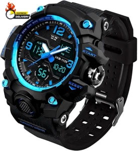 Men'S Analog Sports Watch, LED Military Digital Watch Electronic Stopwatch Large - Picture 1 of 12