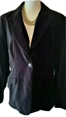 NWT New York And Company Womens One Button Black Lined Jacket Suit Blazer 14 - Image 1 of 4