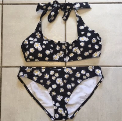 No Boundaries TRAJE DE BAÑO Margarita Negro/Blanco Bikini Juniors Conjunto en Pequeño 3-5 Foto 1 de 4