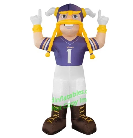 7' Air Blown LED Inflatable NFL Minnesota Vikings Viktor the Viking Mascot Cover
