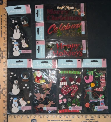 8 RARE Jolee's Boutique Dimensional & Title Christmas Scrapbooking Stickers LOT - Image 1 of 4