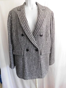 St John Knit Jacket Women's Grey / Navy Suit Jacket Size 16 NWT $1995 - Picture 1 of 12