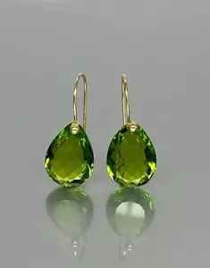 925 Sterling Silver Peridot Small Earrings August Earrings Green Stone Earrings - Picture 1 of 5