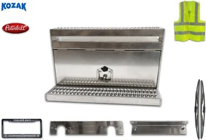 Aluminum Tool Box Step with Brackets Right Side Peterbilt 377, 385 + Accessories - Foto 1 di 11