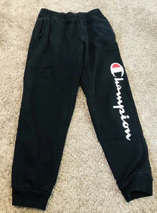 Champion Youth Size Large Black Jogger Sweatpants Unisex A17 - Picture 1 of 5