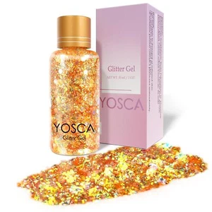 Body Glitter Gel 30ML Orange Chunky Face Glitter Cosmetic Hair Glitter Sequin... - Picture 1 of 8
