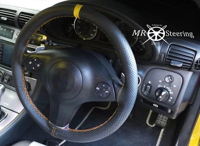 PARA MAZDA MPV 1999-2006 CUBIERTA VOLANTE CUERO PERFORADO + CORREA AMARILLA Foto 1 de 4