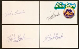 (4) CT LOT - HUBIE BROOKS PSA/DNA AUTO INDEX CARD SIGNED - EXPOS METS - T382 - Picture 1 of 3