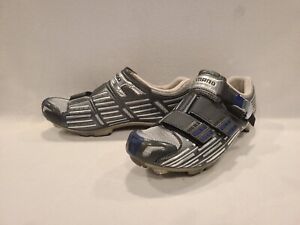 Shimano Carbon fiber Cycling Shoes  Blue Silver Size 41 EU 8 US Custom Fit M300