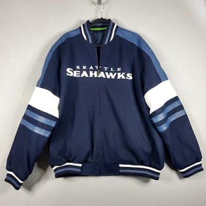 NFL Seattle Seahawks G111 Design Wolle Leder Wendejacke Stickerei Gr. XL - Bild 1 von 19