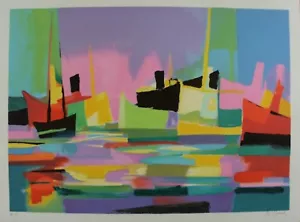 Marcel Mouly "Navires au Port" Limited Edition Signed/Numbered Lithograph, COA! - Picture 1 of 11