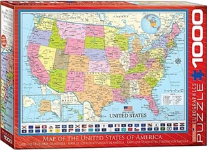 Map Of The USA 1000 piece jigsaw puzzle by Eurographics 680mm x 490mm - Picture 1 of 1