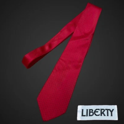 "Corbata de seda Liberty of London roja a lunares manchada 100 % seda corta 53,75""" Foto 1 de 4