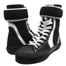 BURBERRY #1 22SS High Top Black White Canvas Sneakers Black Size: EU41