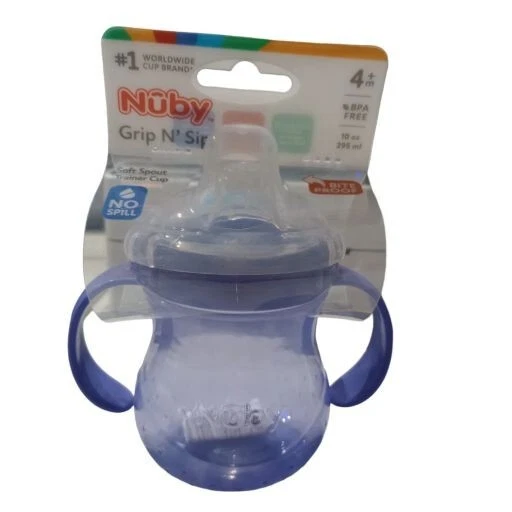 Taza Nuby Grip N' Sip 1st Sipeez Sippy - Mango fácil de sostener - Sin derrames - Sin BPA Foto 1 de 1