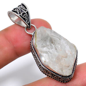 Crystal Rough 925 Sterling Silver Jewelry Pendant 1.9" T3061