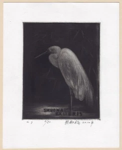 Ex Libris - China - Pei Xinfu - C7 - MezzoTint Print - signed/numbered - 2014 - Foto 1 di 2