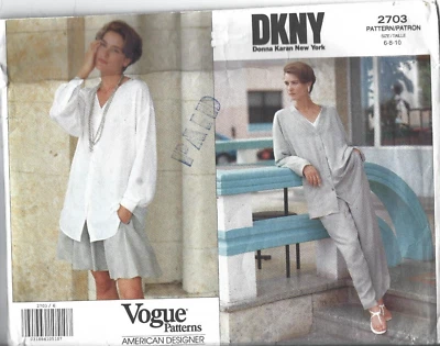 Vogue Sewing Pattern 2703, Donna Karan Jacket, Shirt, Pants, Size 6 - 10 Uncut - Image 1 of 4
