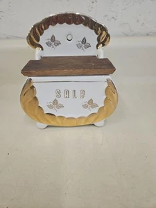 Caja De Porcelana Dorada Freda Capodimonte Venta (Sal) De Colección con Tapa De Madera. MT8 - Imagen 1 de 16