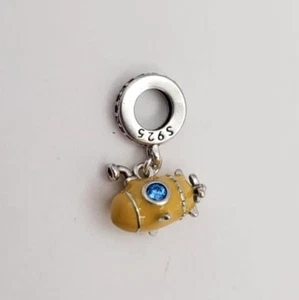925 Sterling Silber gelber U-Boot Charm Anhänger für Armband oder Halskette - Bild 1 von 2