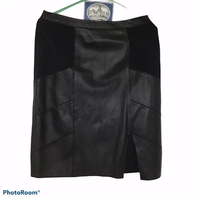 "Falda halógena de cuero negra talla 2 31"" cintura" Foto 1 de 4