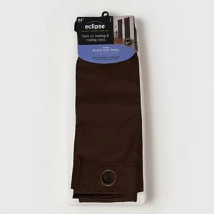 ECLIPSE 42"x84'' Nottingham Thermaback Blackout Window Curtain Panel Chocolate - Picture 1 of 2