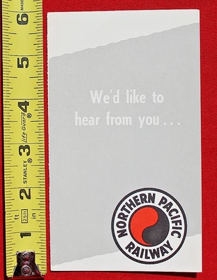 1960's Northern Pacific Railroad Train Comment Card St Paul Railway Office - Image 1 of 4