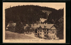 Bonndorf /Schwarzw., Erholungsheim Steinabad mit Straße, Ansichtskarte 1924  - Picture 1 of 2