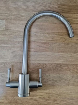 Rangemaster TRE1BF Aquatrend Dual Lever Brushed Nickel Kitchen Tap - Image 1 of 4