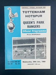 1968/69 Tottenham Hotspur V Queens Park Rangers 29-01-1969 División 1 - Imagen 1 de 1