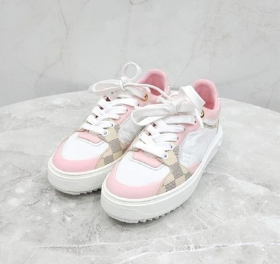 Louis Vuitton Damier Pink Timeout Sneakers 134527801 - Image 1 of 4
