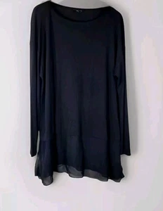 Eileen Fisher Petite Womens PS/PP Black Tunic Dress 100% Silk RN 78121 - Picture 1 of 7
