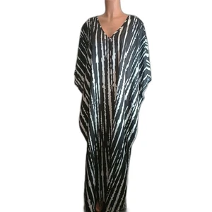 In'Voland schwarz-weiß gestreifter Kaftan Größe 20W - Bild 1 von 5