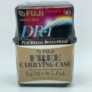 Fuji DR-I 90 Audio Cassette 5-Pack w/ Free Carrying Case Vintage NEW Sealed - Picture 1 of 6