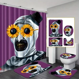 Terrifier Payaso Cortina de Ducha Película de Terror Baño Decoración Arte Digital - Imagen 1 de 1